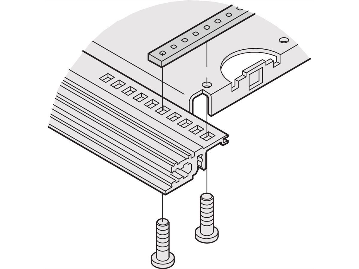 Bande de fixation SCHROFF pour plaque de montage à largeur partielle, 160 mm
