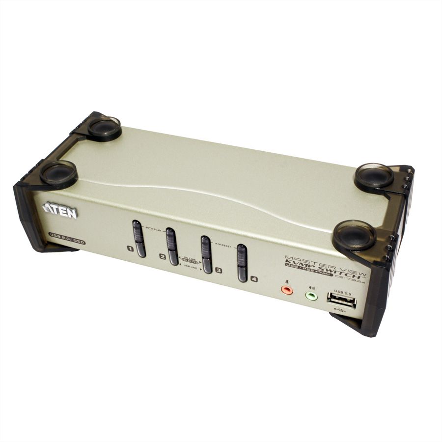 ATEN CS1734B Switch KVM VGA, PS/2-USB, Audio, Hub USB, 4 ports