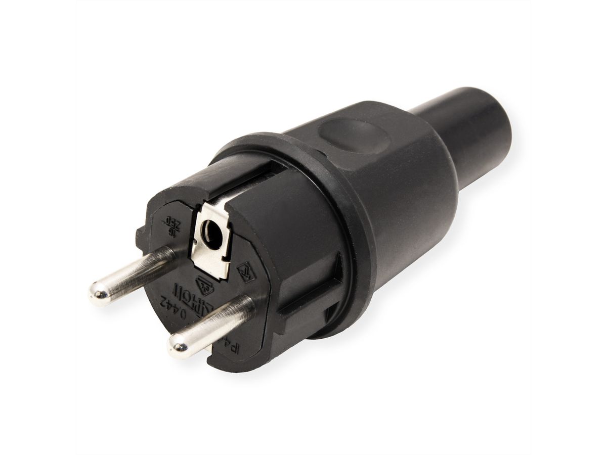 BACHMANN Fiche en caoutchouc plein, IP44, noire