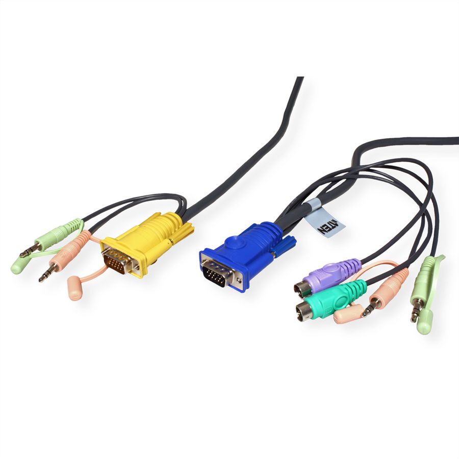 ATEN 2L-5305P Câble KVM VGA, PS/2 et Audio, noir, 5 m
