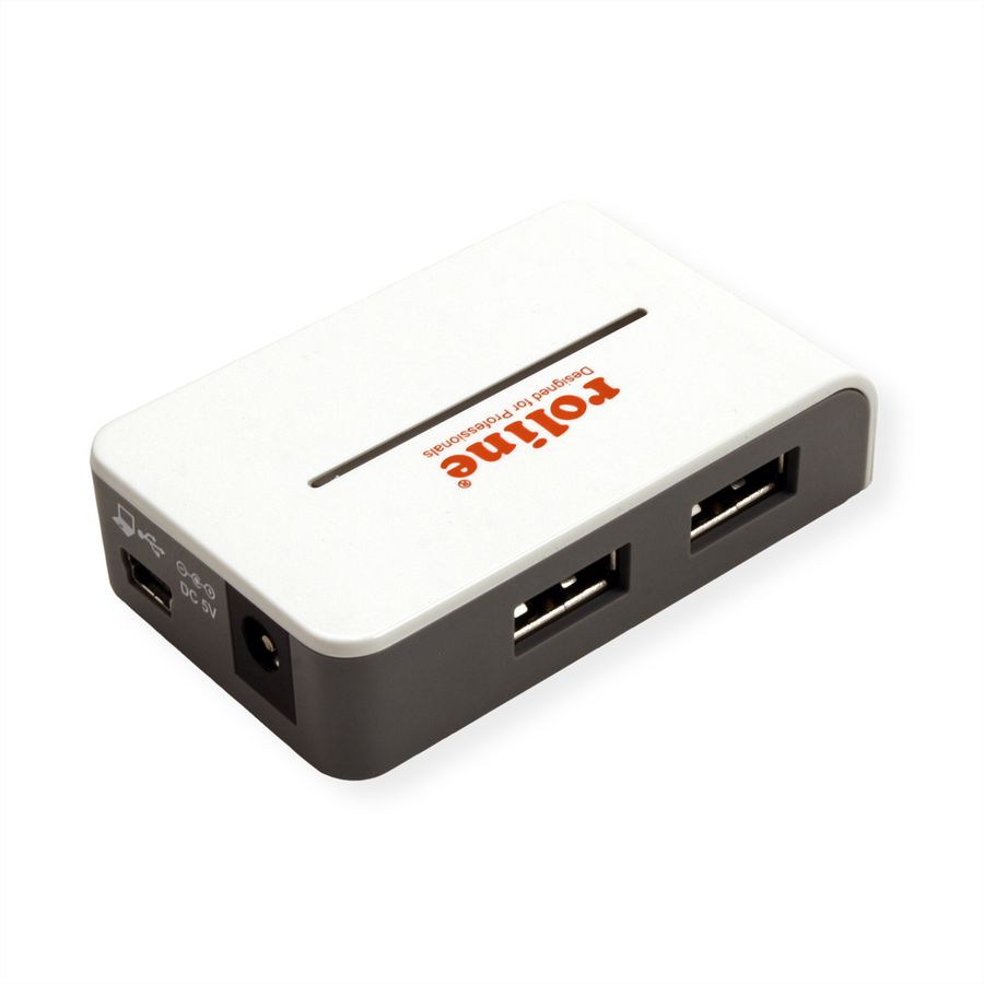 ROLINE Hub USB 2.0 "Black and White", 4 ports, avec alimentation