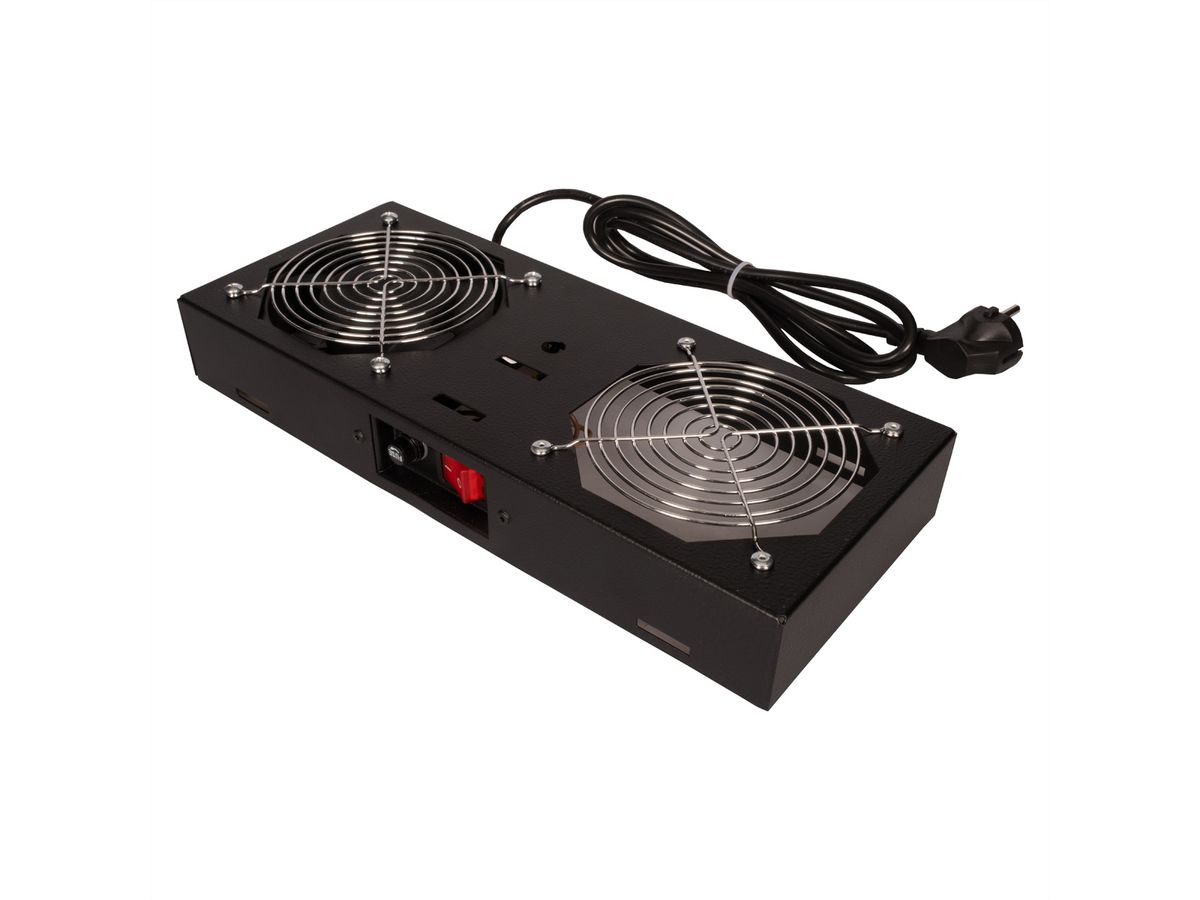 ROLINE 19" Unité de ventilation, 1 ventilateur, pour boîtier mural, noir
