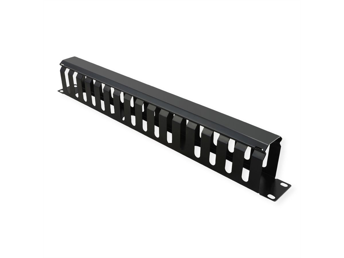 VALUE Plaque 19", 1 UH avec canal de rangement 40 x 60 mm, noir