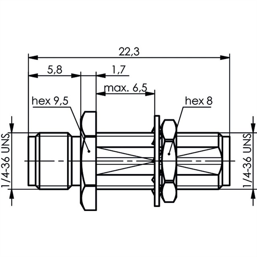 TELEGÄRTNER Connecteur SMA femelle/femelle plaqué or