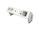 BACHMANN DESK2 ALU WHITE 2xUTE 1xCM 1xUSB A/C 22W 0,2m GST18