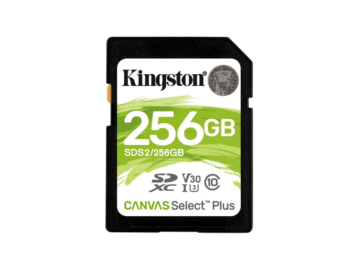 Kingston Technology Carte SDXC Canvas Select Plus 100R C10 UHS-I U3 V30 de 256 Go