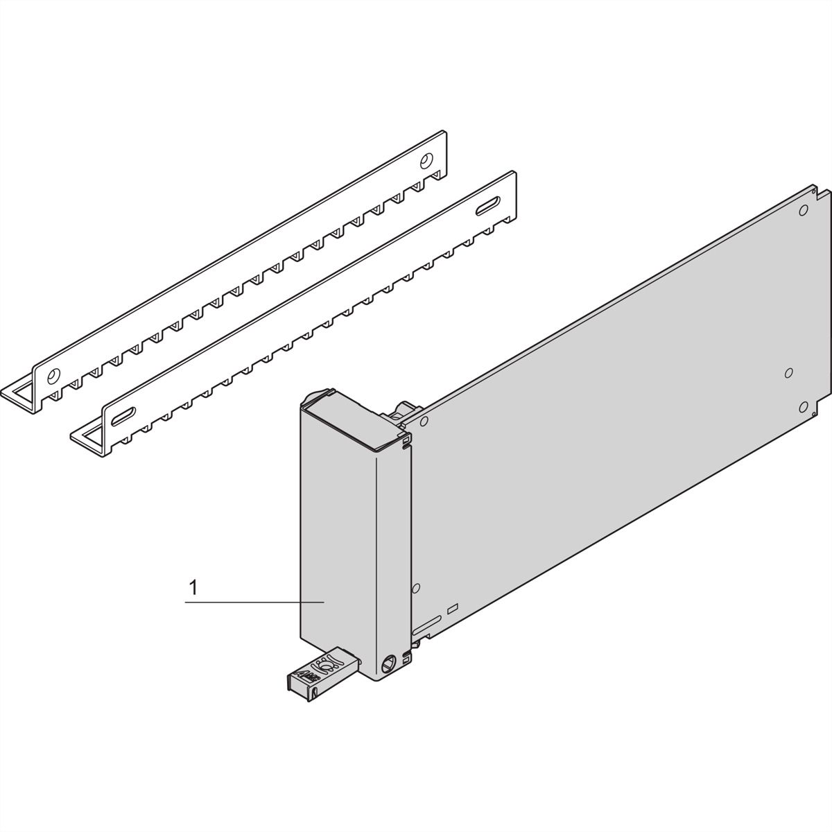 Module de remplissage AMC SCHROFF avec poignée de tirage, double taille moyenne, aluminium