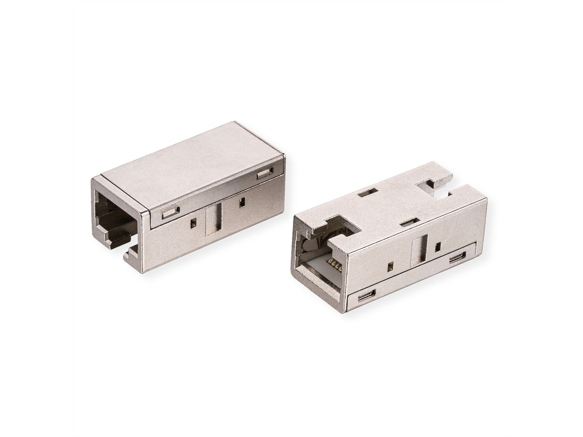 ROLINE Coupleur RJ-45 blindé, Cat.6A (Classe EA), boîtier métallique