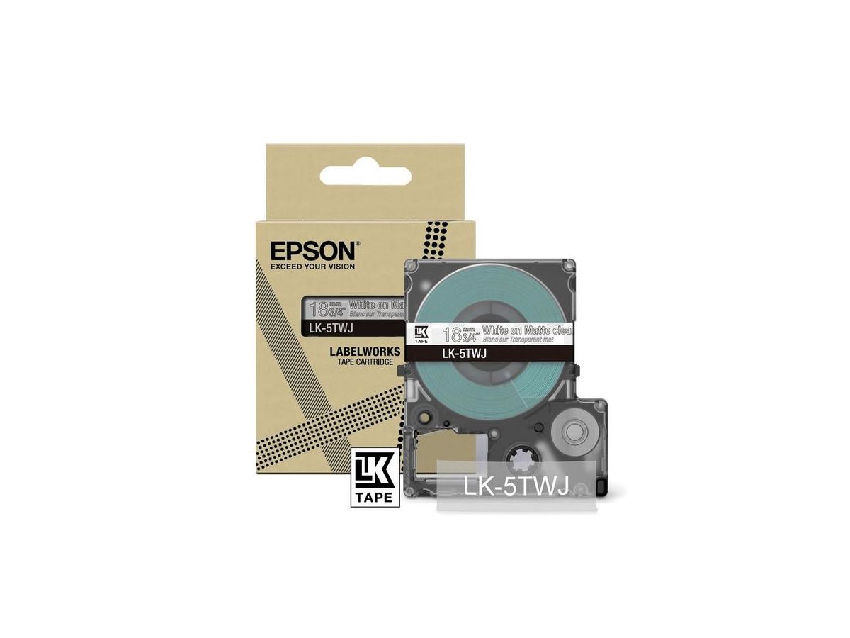 Epson LK-5TWJ Transparent, Blanc