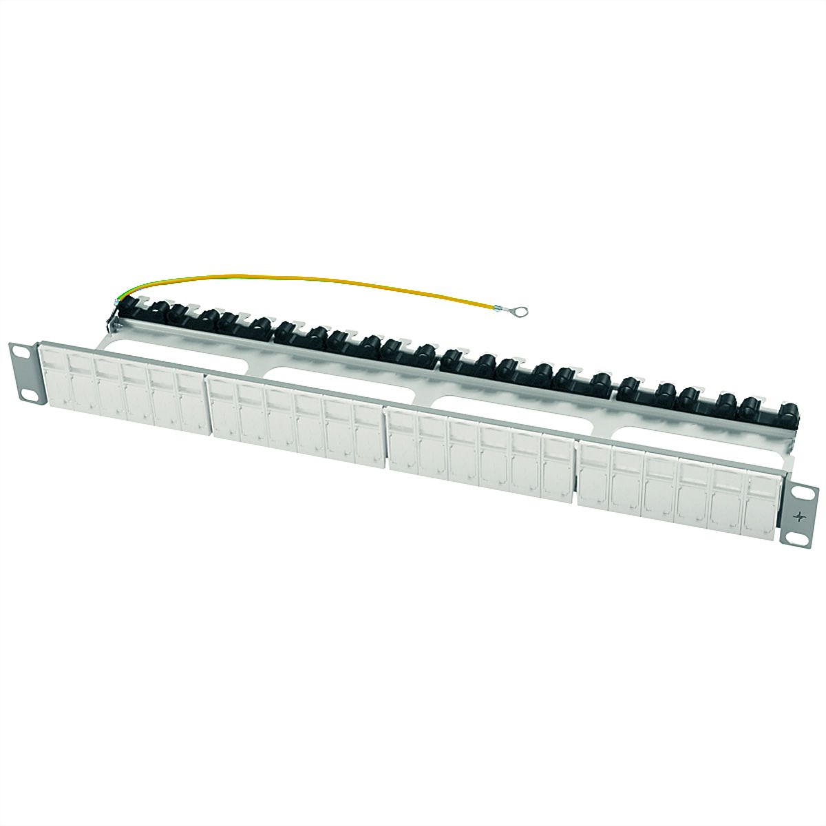 TELEGÄRTNER Support de module 19" Flex pour AMJ-S/AMJ/UMJ , avec 24x modules snap-in RAL 7035