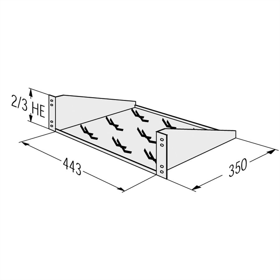 APRANET Etagère 2UH 443x350mm, max. 12kg