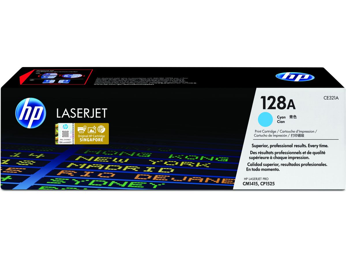 HP 128A toner LaserJet cyan authentique