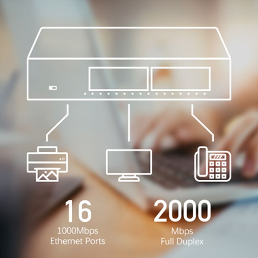 CUDY GS1016 Switch 16 ports Gigabit métal