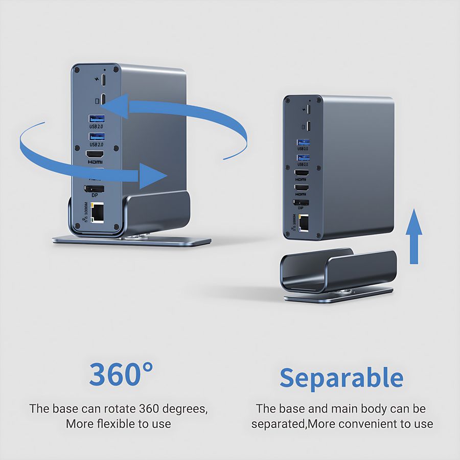 VALUE Station d'accueil USB type C 16 en 1, HDMI/DP 4K60, Gigabit Ethernet, USB-A, USB-C, PD, SD/microSD, Audio