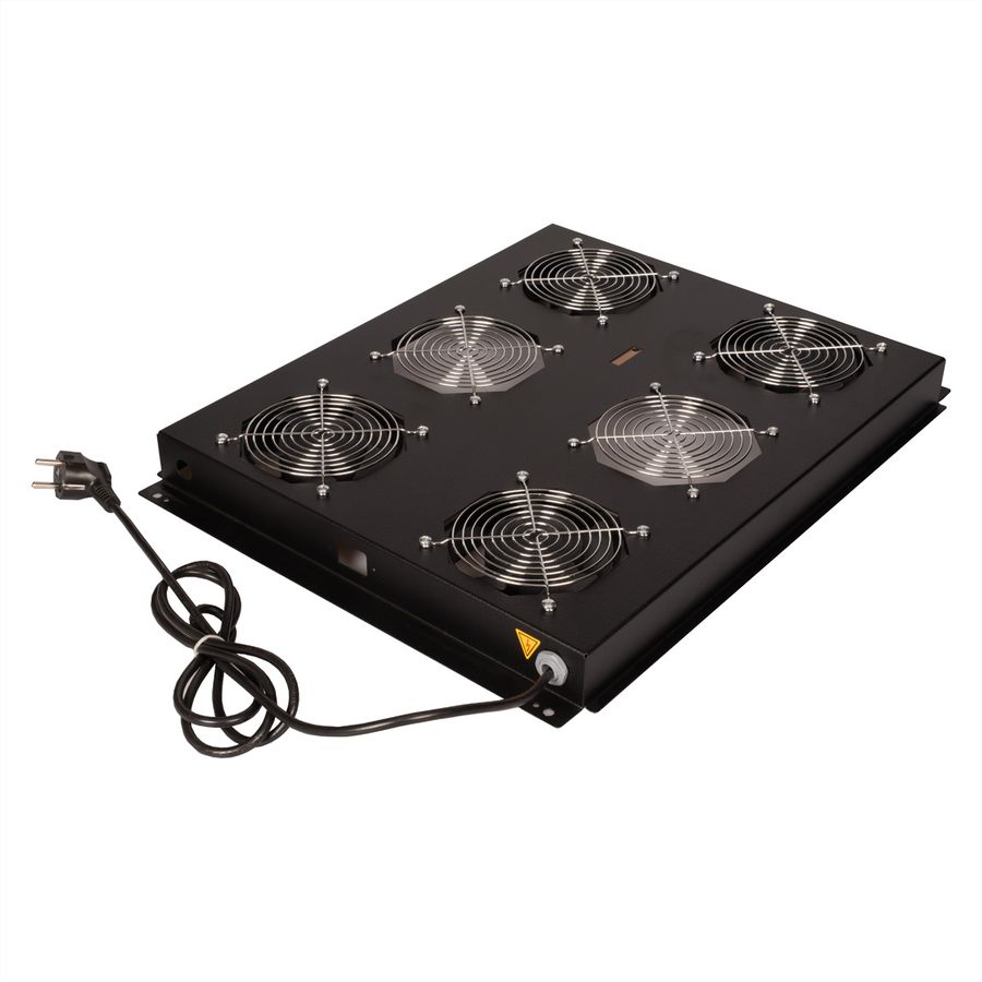 ROLINE 19" Unité de ventilation de toit, 4 ventilateurs, ON/OFF, pour baie serveur par serie, noir