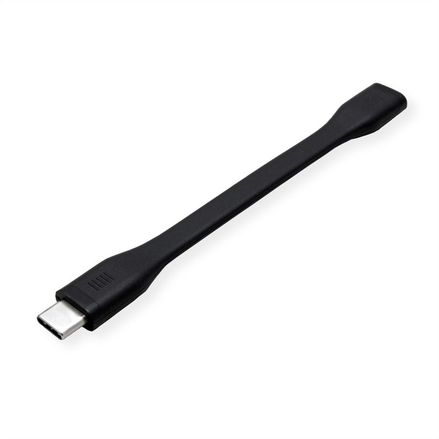 ROLINE Câble USB4 Gen3x2, C-C, M/F, 8K UHD-2, 40Gbit/s, 100W, plat, noir, 11,5 cm