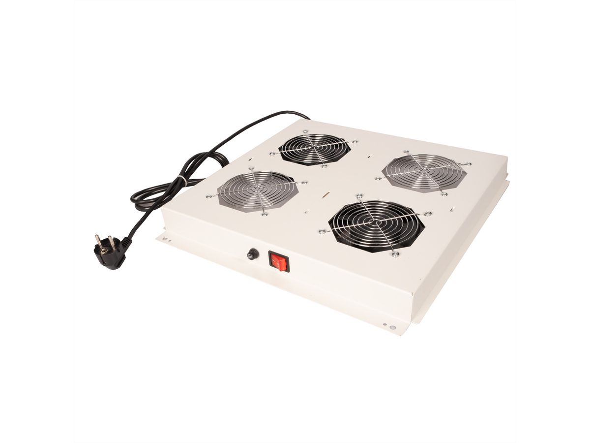 ROLINE 19" Unité de ventilation de toit, 2 ventilateurs, ON/OFF, gris