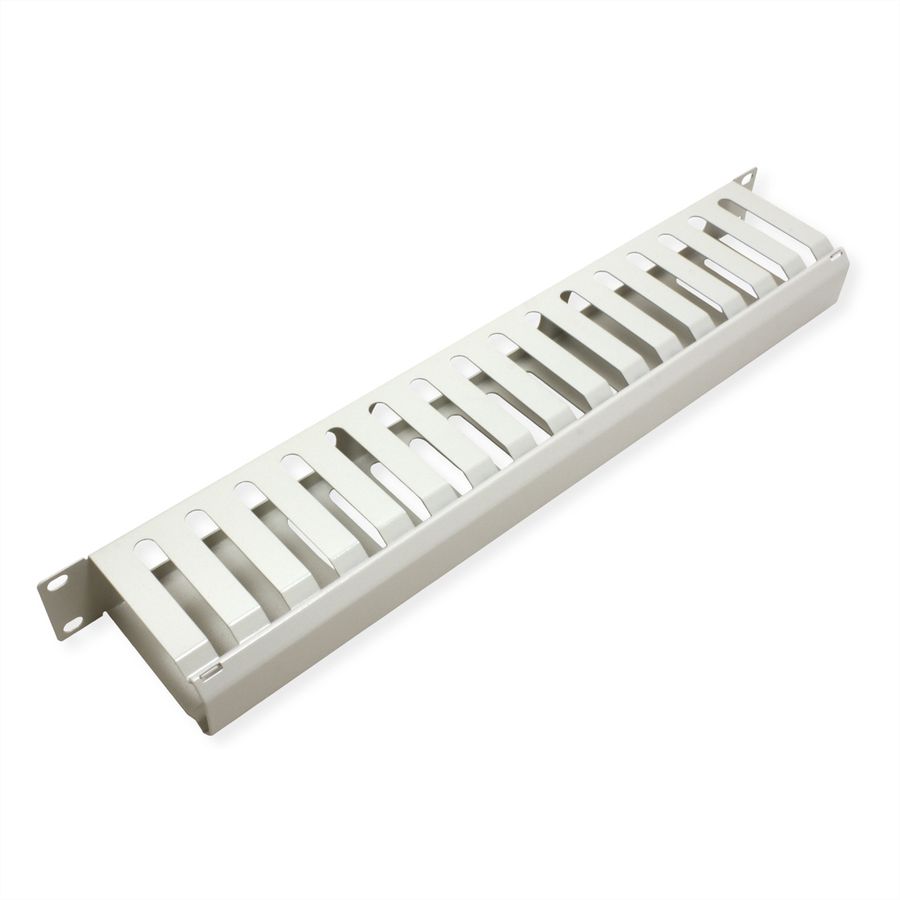 VALUE Plaque 19", 1 UH avec canal de rangement 40 x 80 mm, gris