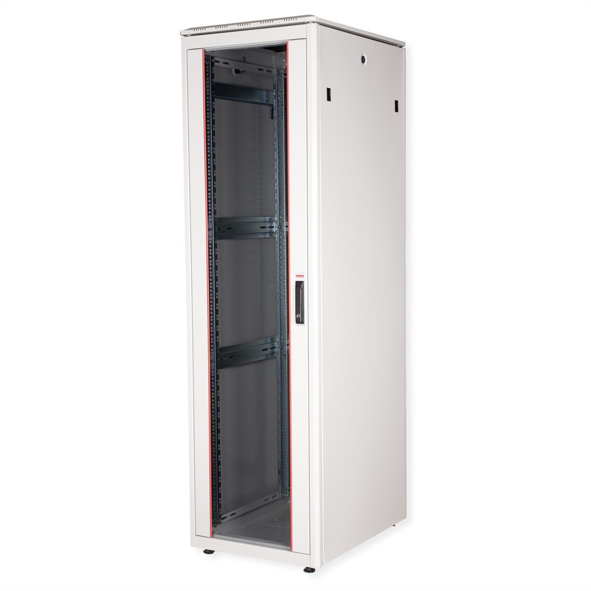 ROLINE 19" Baie réseau Pro 42U, 600x800 LxP Porte verre gris