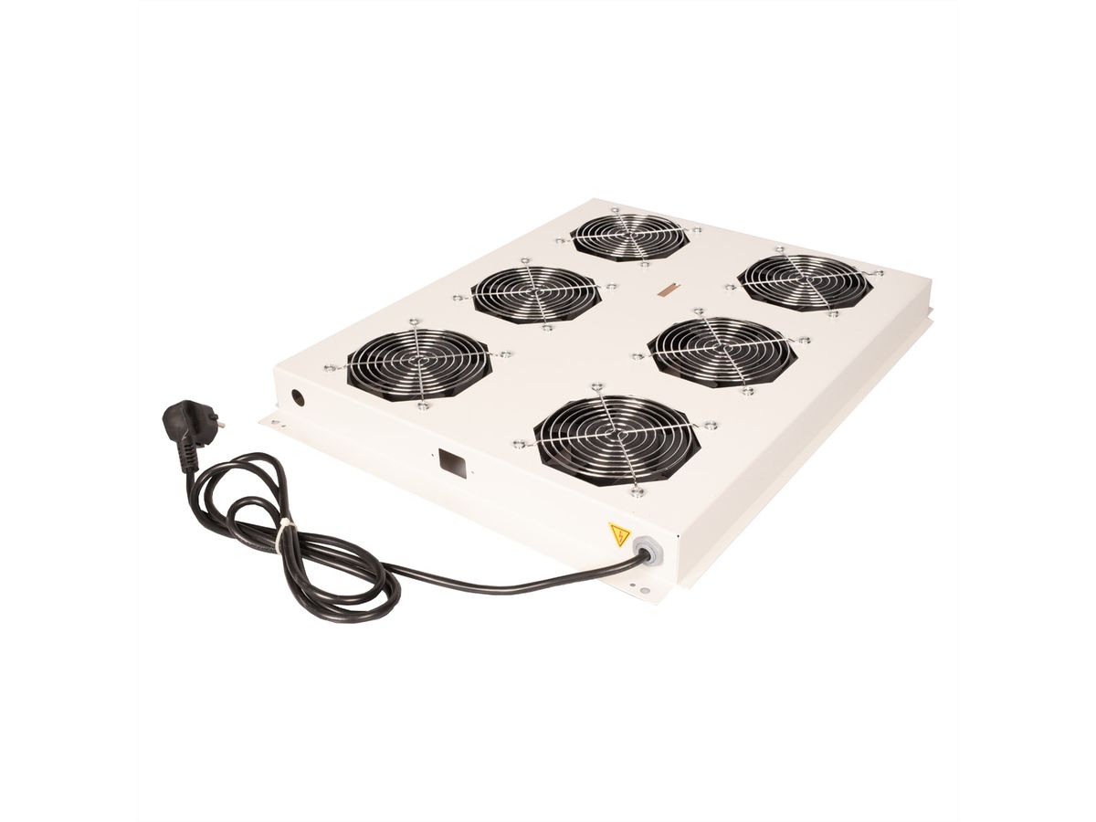 ROLINE 19" Unité de ventilation de toit, 6 ventilateurs, ON/OFF, pour baie serveur par série, gris
