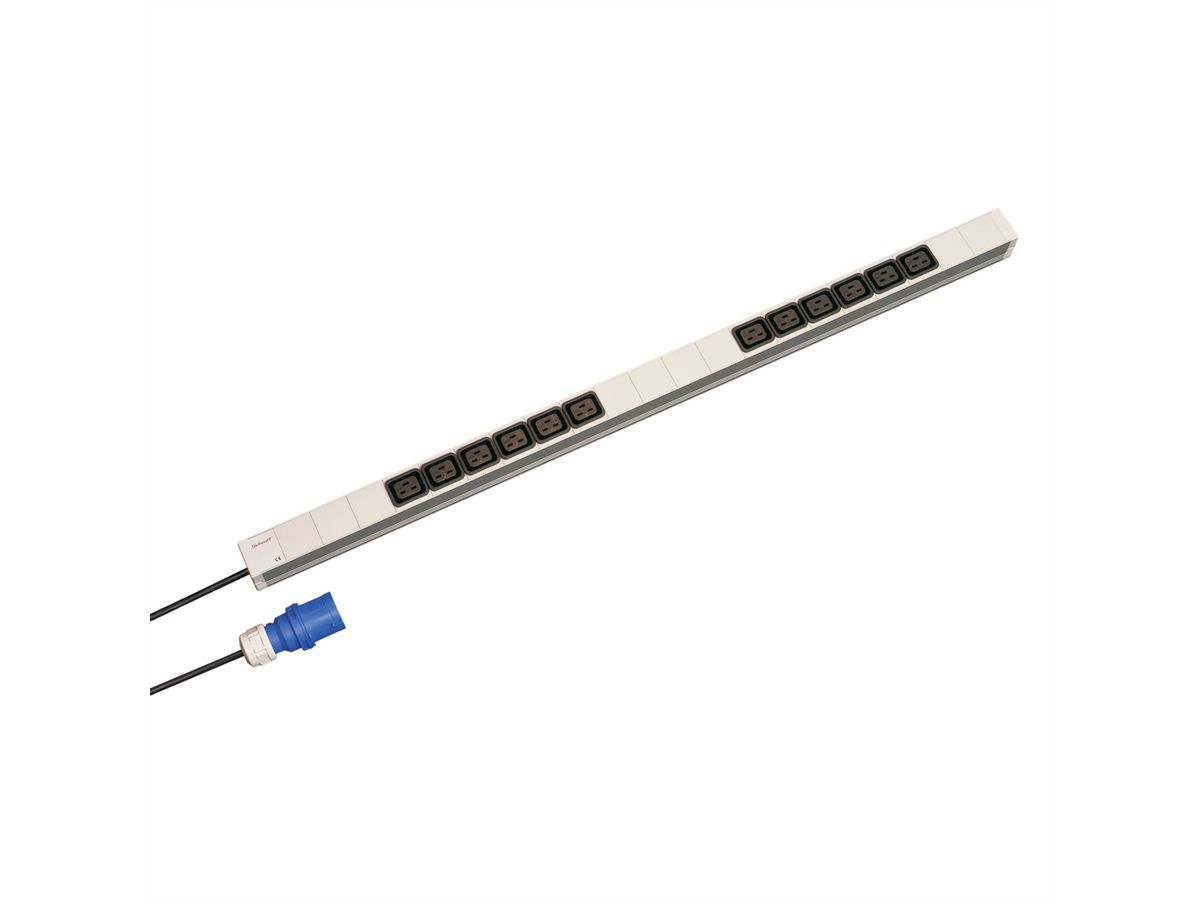 Bâti de prises SCHROFF, IEC C19, 16 A, fiche IEC 60309, 12x IEC C19