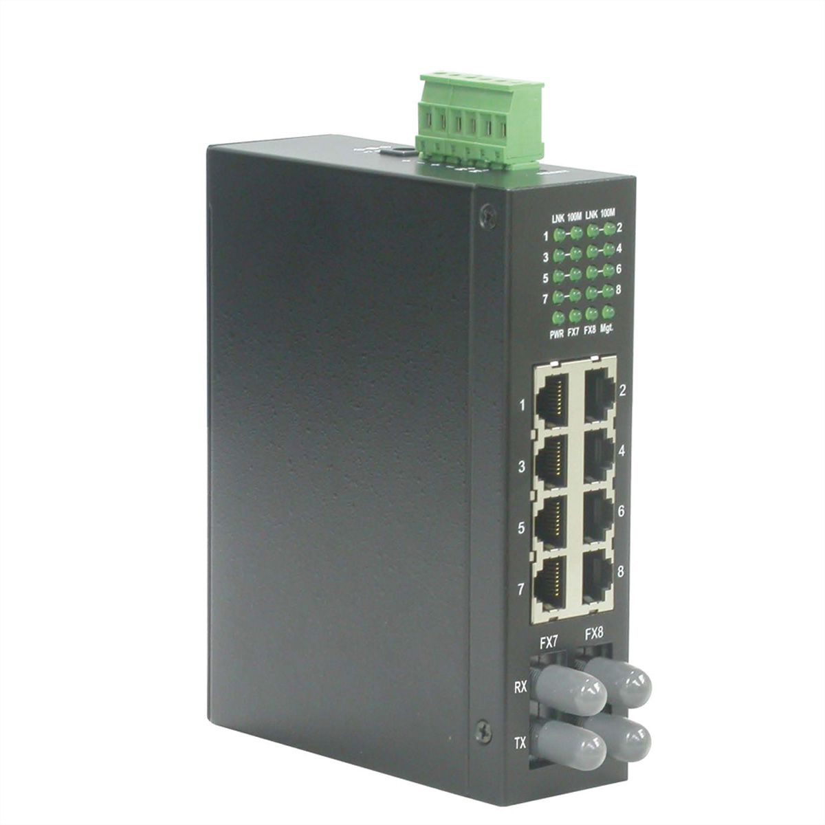 ROLINE Switch industriel, 6x RJ-45, 2x ST, non administrable