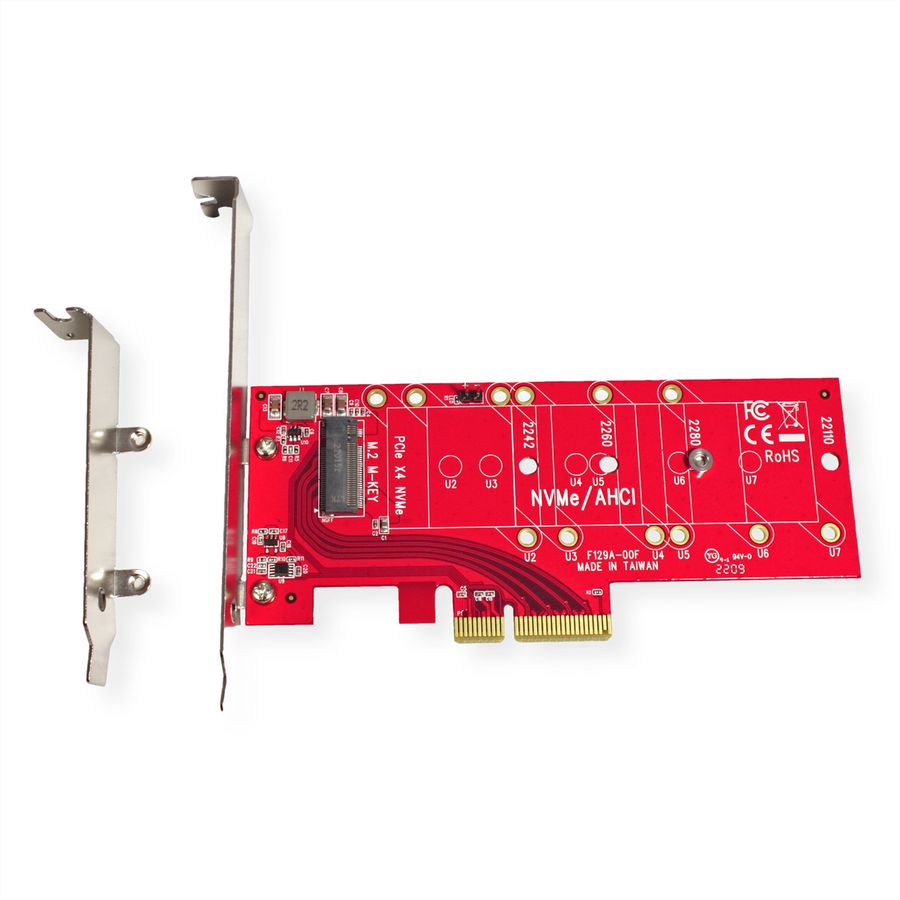 ROLINE PCIe Adaptateur, PCIe 4.0 x4 3.3V5A, pour PCIe-NVMe M.2 110mm SSD