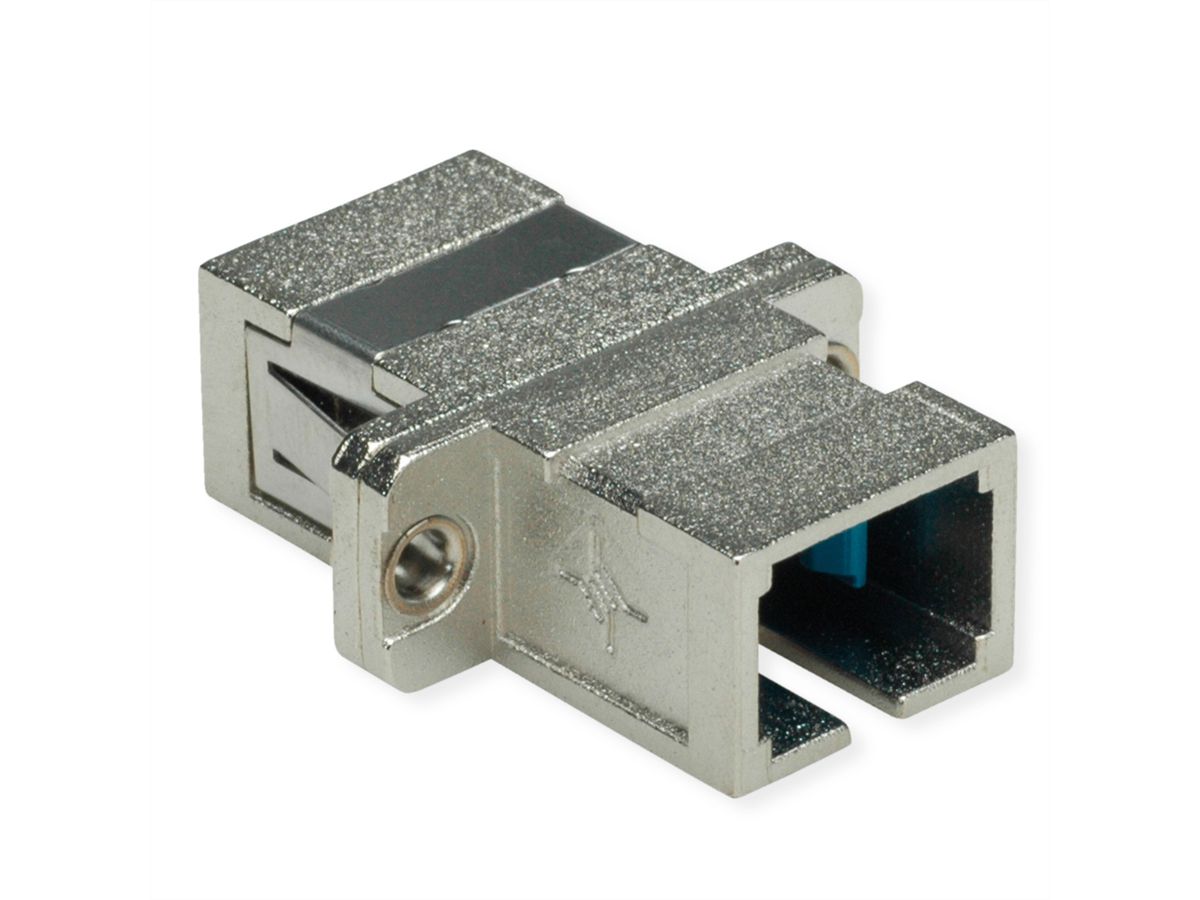 TELEGÄRTNER Coupleur SC, Singlemode et Multimode, Manchon en céramique, boîtier en métal, gris