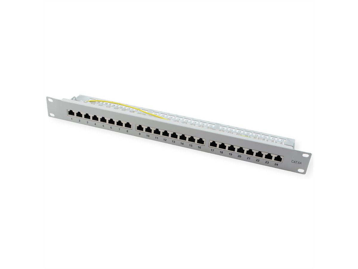 VALUE Panneau de brassage Cat.6A (Classe EA) 19", 24 ports, STP, gris