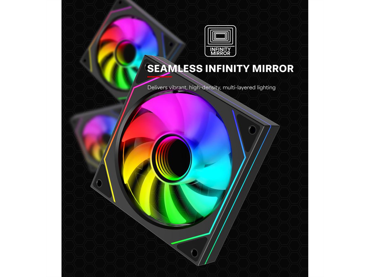 XILENCE XF076 Ventilateur de boîtier, avec Design Infinity Mirror