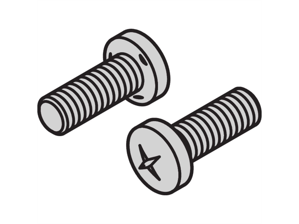 Vis à tête cylindrique de SCHROFF, Pozidrive, empreinte transversale M5x12, acier zingué