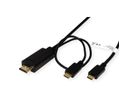 ROLINE Câble adaptateur type C - HDMI + USB C, M/M, 1 m