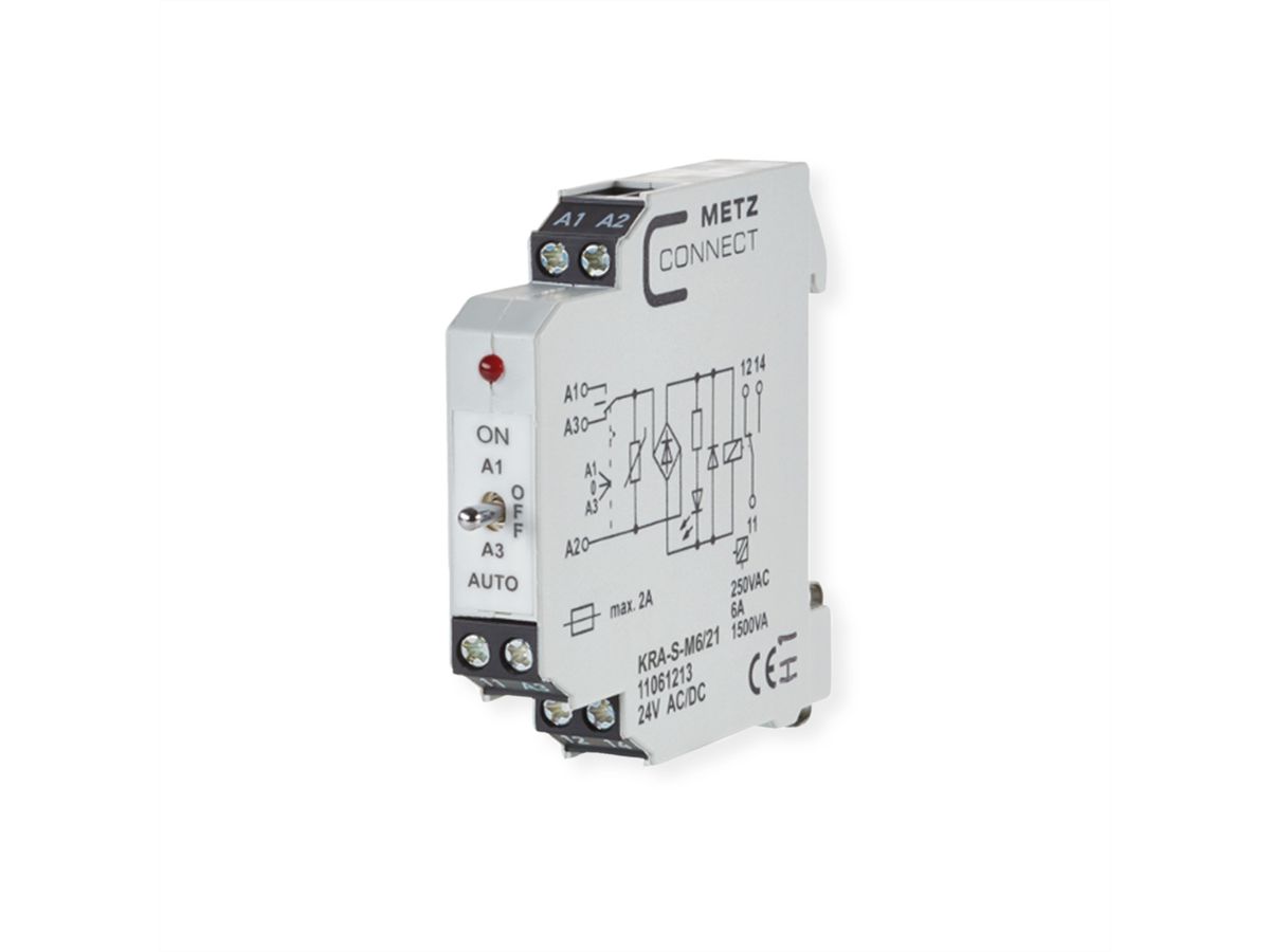 METZ CONNECT KRA-S-M6/21, 1 inverseur, 24 V AC/DC