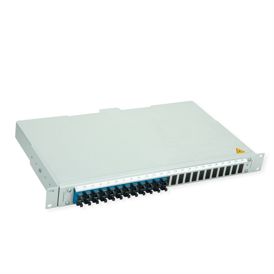 TELEGÄRTNER BASIS V Panneau FO avec coupleurs, 12x SC Duplex, bleu, OS2