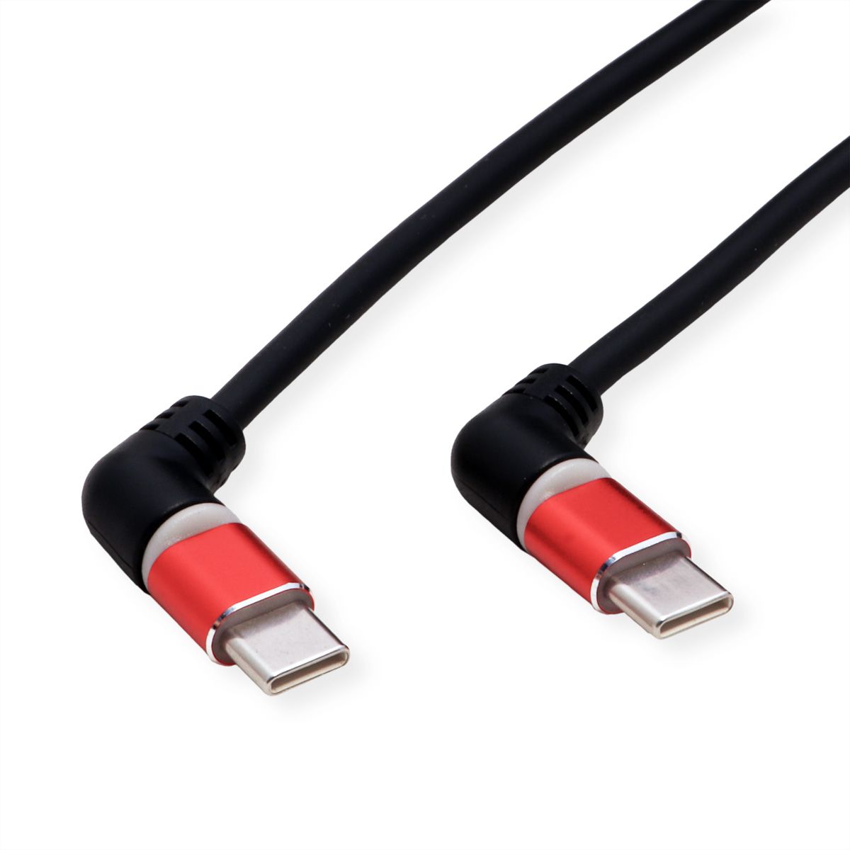 ROLINE Câble USB 2.0, C-C, M/M, rotation à 360°, rouge/noir, 1 m