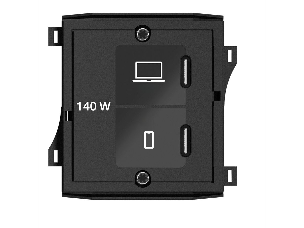 BACHMANN Module Custom USB Chargeur C/C/C, avec adaptateur secteur
