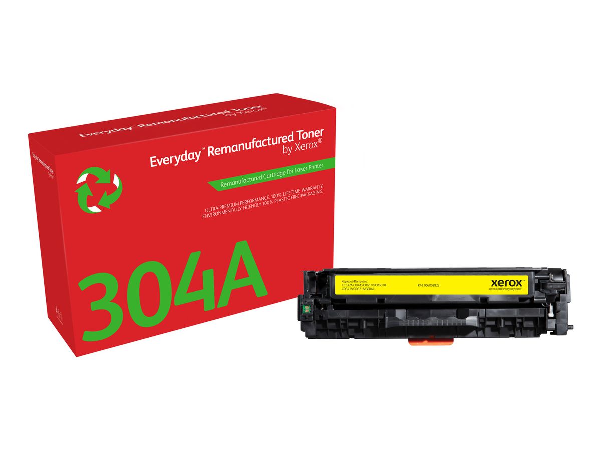 Everyday Toner Jaune ™ de Xerox compatible avec HP 304A (CC532A/ CRG-118Y/ GPR-44Y), Capacité standard