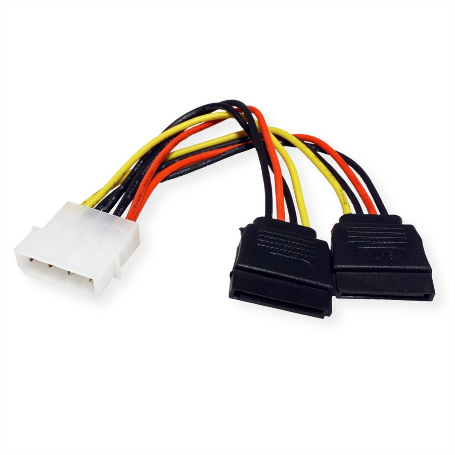ROLINE Câble d'alimentation en Y 4 pôles disque dur / 2 x SATA, 0,12 m