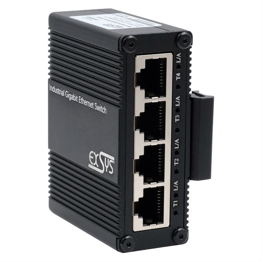 EXSYS EX-62021 Micro-switch Gigabit industriel à 5 ports, non géré, alimentation USB-C