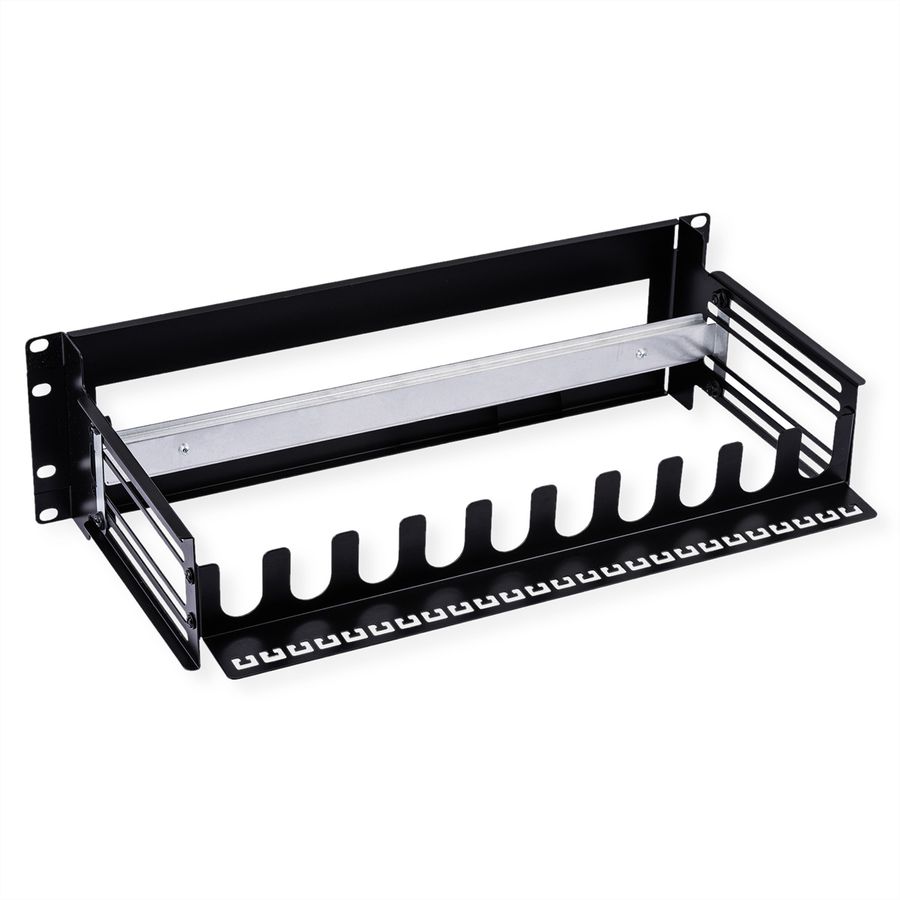 VALUE Cadre de support 19" pour appareils montés sur rail DIN, 3U, noir