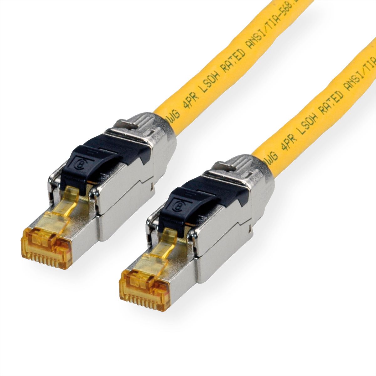ROLINE Cordon Cat.8 (Classe I) S/FTP (PiMF), solide, LSOH, PoE, jaune, 3 m