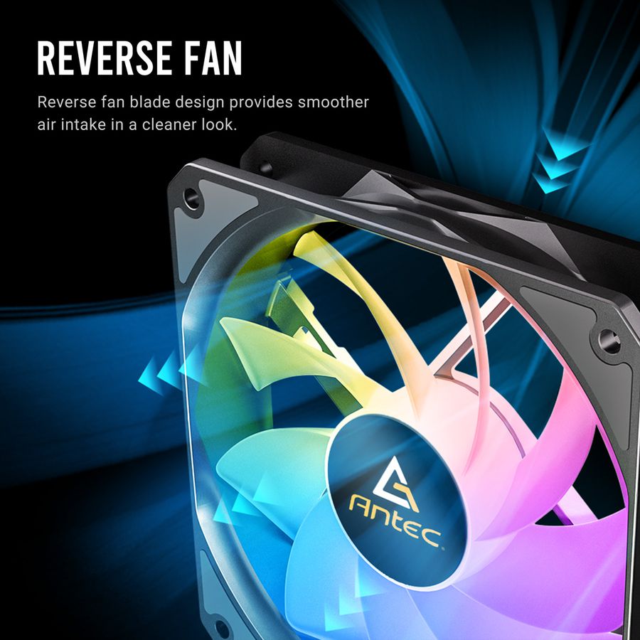 ANTEC P12R PWM ARGB REVERSE Ventilateur de boîtier PC, noir