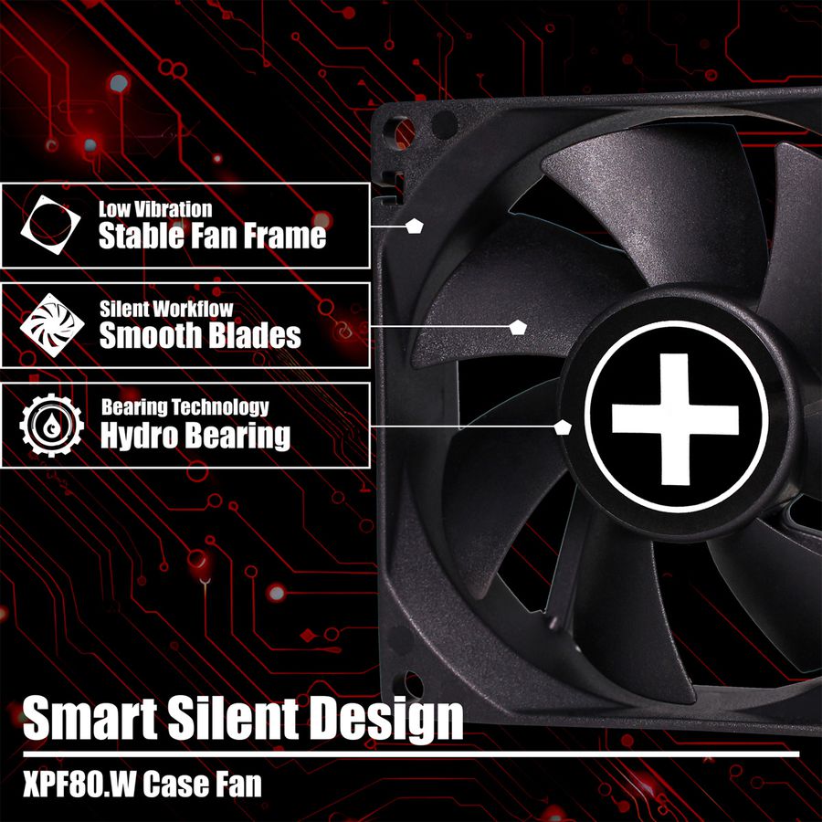 Xilence XPF80.W Ventilateur de boîtier 80mm, 3PIN, White Box