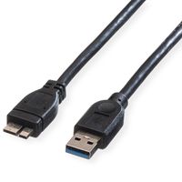 ROLINE Câble USB 3.2 Gen 1, A M - Micro A M, noir, 0,8 m