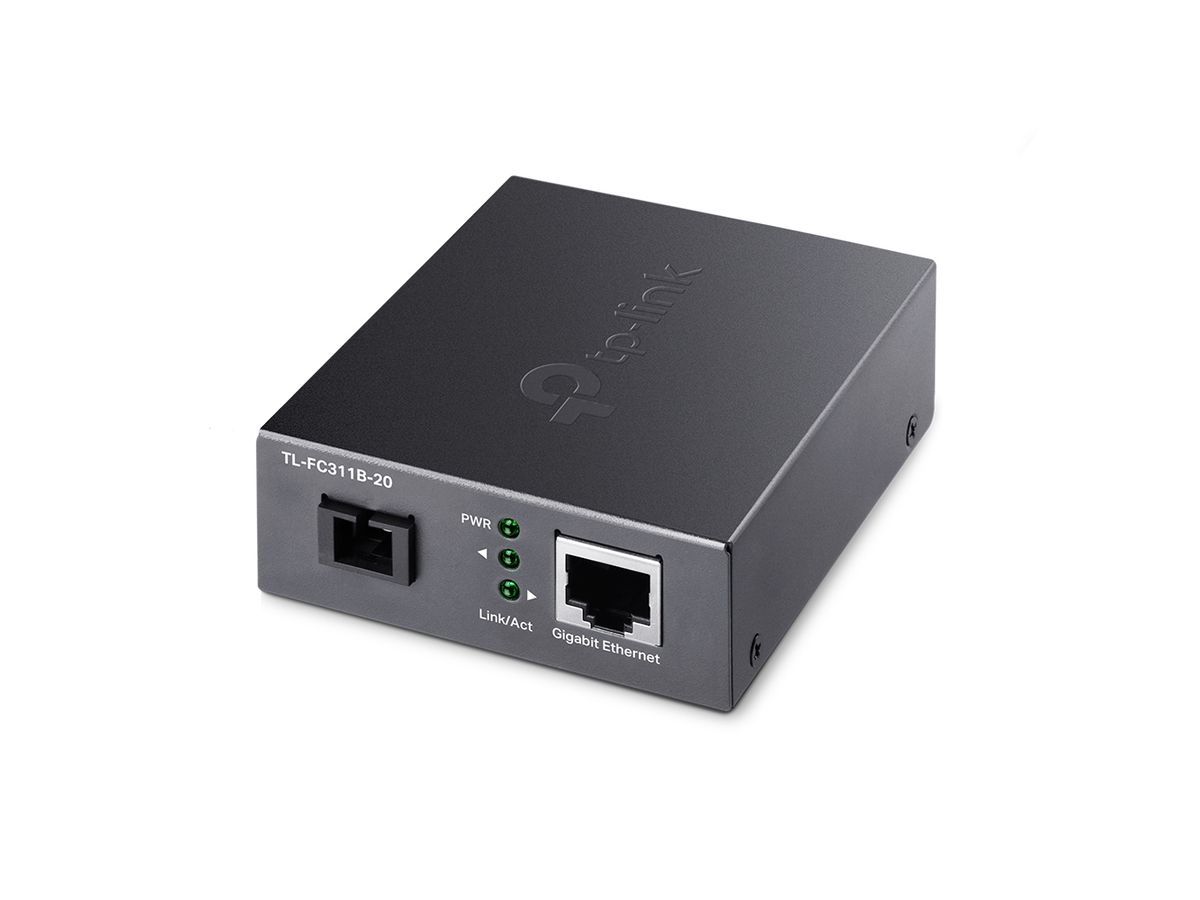 TP-Link TL-FC311B-20 convertisseur de support réseau 1000 Mbit/s 1550 nm Monomode Noir