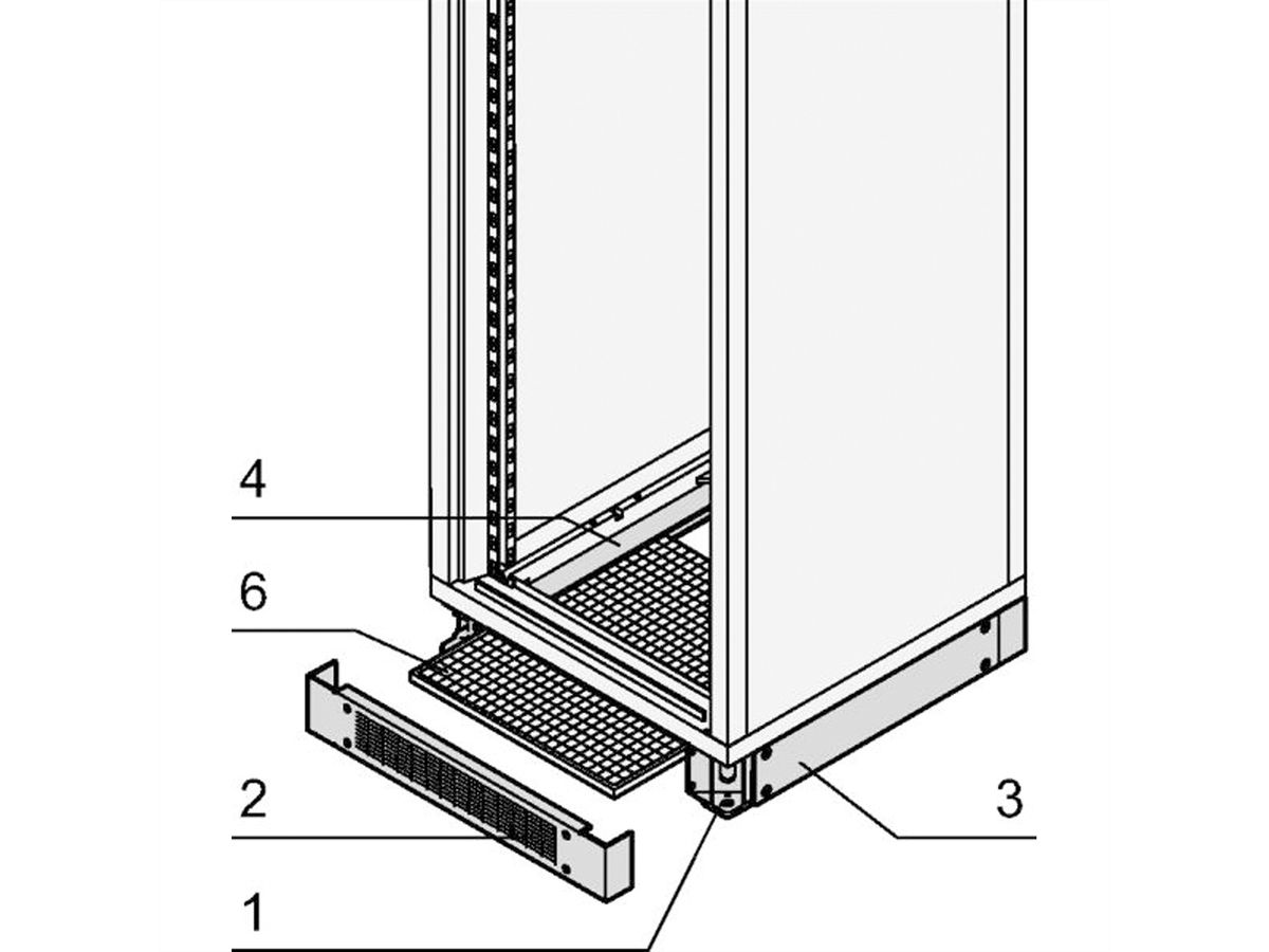 SCHROFF Eurorack Base/Plinth, perforé, 100H 800W 600D