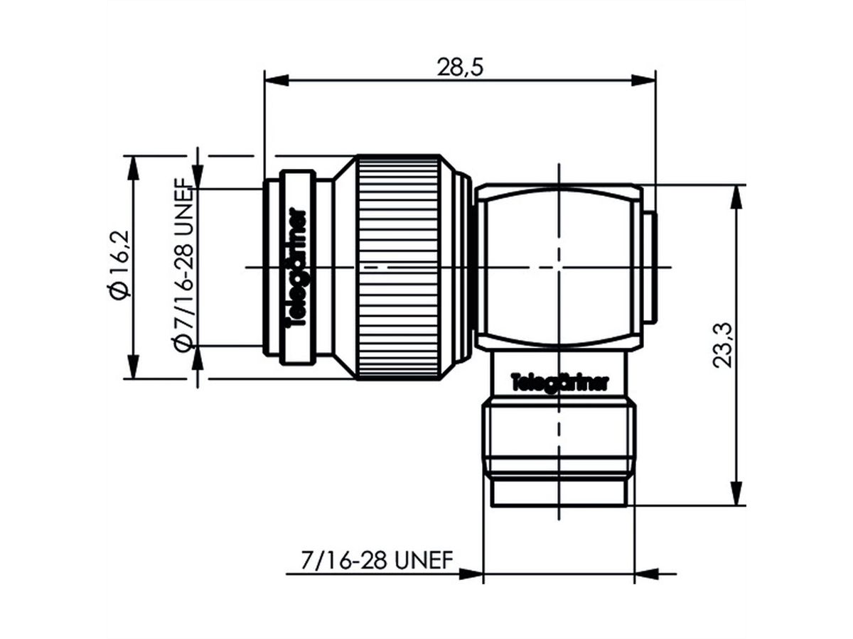 TELEGÄRTNER Connecteur TNC coudé 50 Ohm mâle/femelle