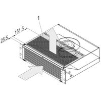 Plaque déflectrice d'air SCHROFF pour ventilateur de poussée 19", 3 U, raccord de tuyau arrière