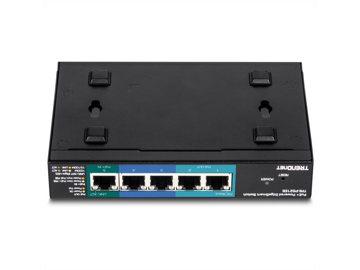 TRENDnet TPE-P521ES Switch EdgeSmart alimenté PoE+ Gigabit à 5 ports avec passthrough PoE