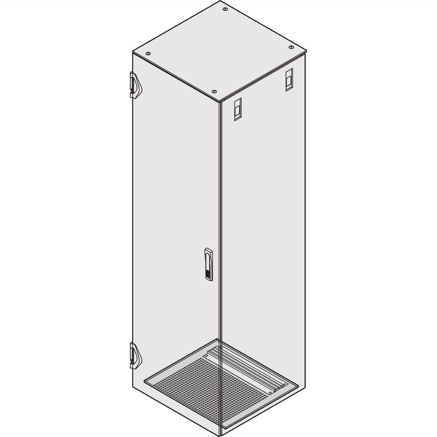 Plaque de base CEM Varistar SCHROFF pour goulotte arrière, perforée, avec entrée de câble 800W 900D